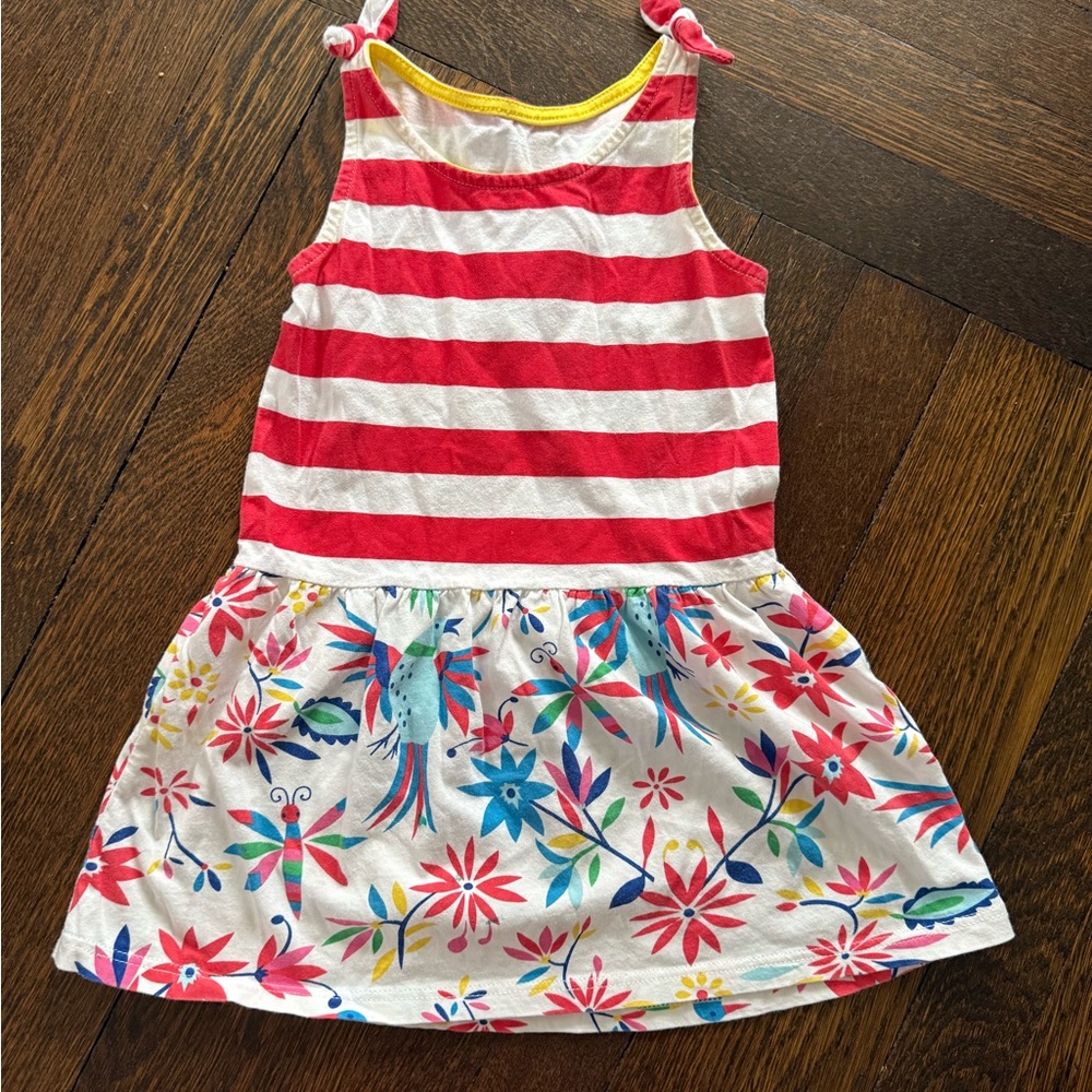 Striped and Floral Kids Dress, size 4
